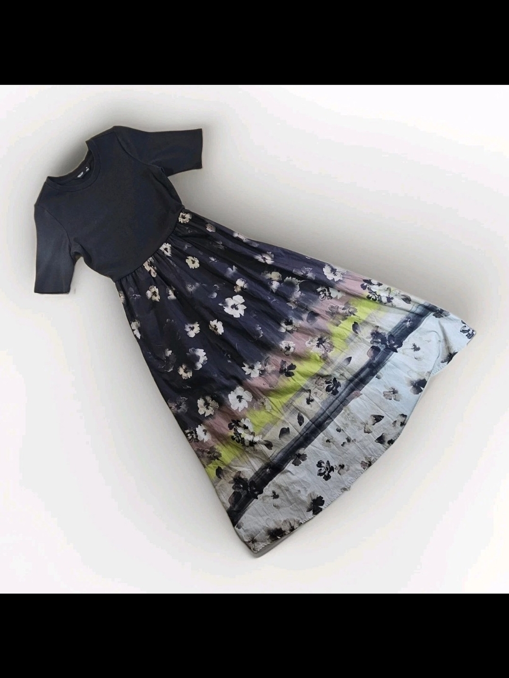 Simply Vera Vera Wang Navy Floral Ombre Maxi Dress with Pastel Accents